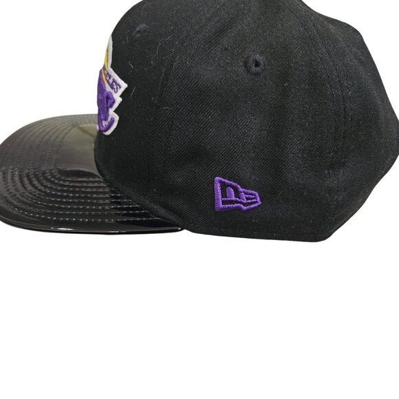 New Era Los Angeles Lakers 9Fifty Snapback Cap Black & Purple 100% Polyester Adj - Picture 2 of 7